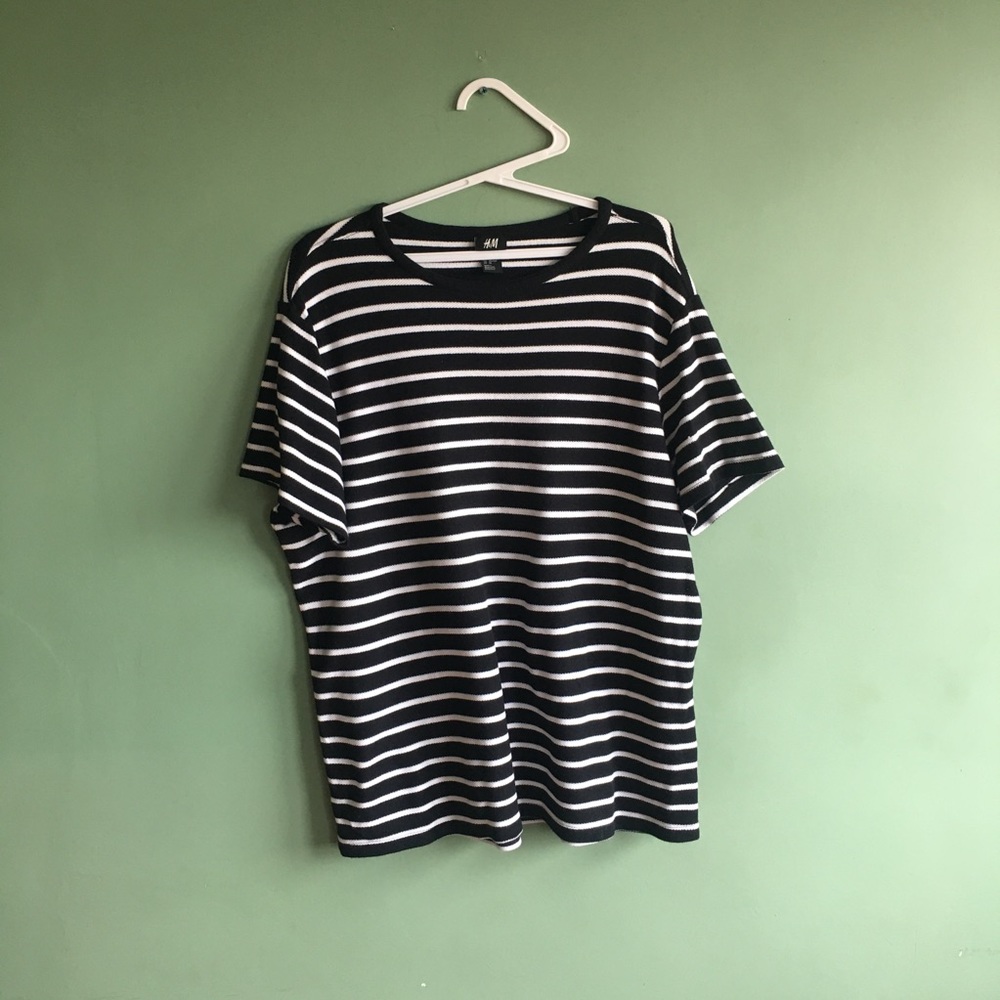 H&M Black and White Striped Shirt